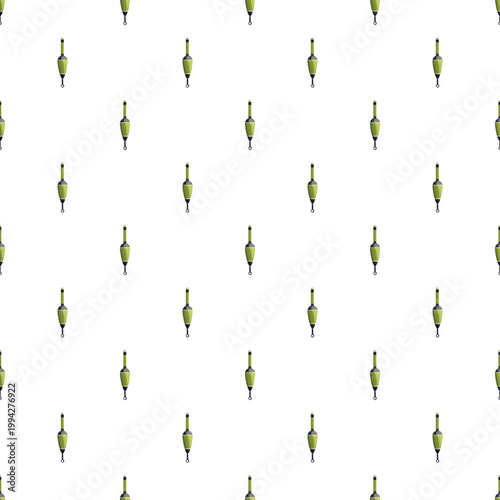 Fishing bobbers creating a seamless pattern on a clean white background