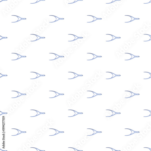 Nail cuticle nipper tool creating a repeating seamless pattern on a clean background