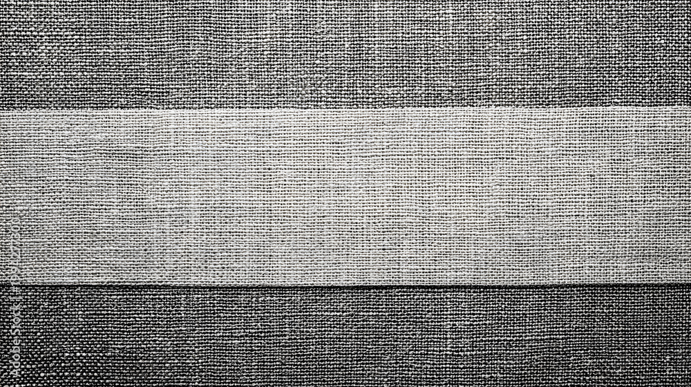 Fototapeta premium Gray and white textured fabric background with horizontal stripe