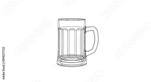 Hand Drawn Sketch of a Classic Beer Mug