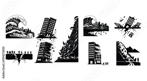 DisasterStrike Vector Icons for Power Outage and Emergency Alerts