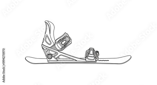 Snowboard Binding Line Art Illustration