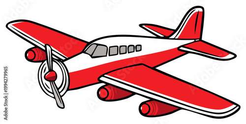 Red and white cartoon airplane illustration