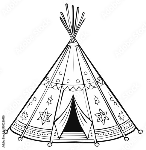 Indigenous American dwelling tribal tent conical structure