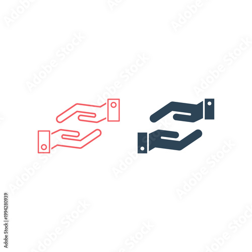 Supporting hands illustration. Vector protecting hands icon.