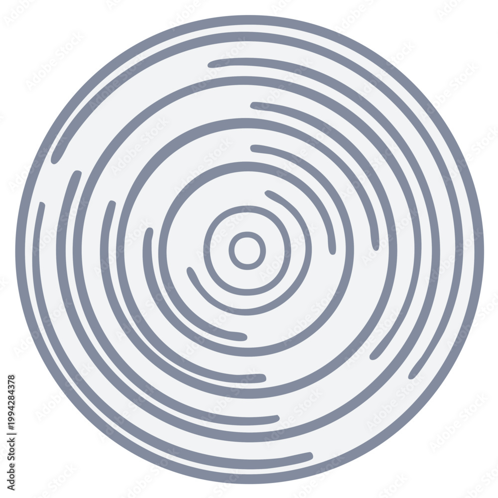 Fototapeta premium Abstract circular design with concentric lines in muted grey tones against a light background