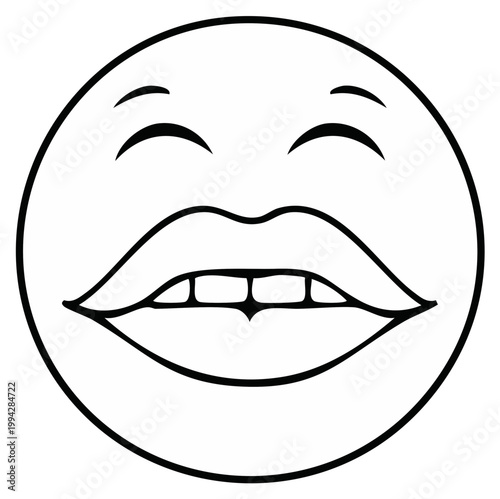 Smiling face emoji illustration happy expression positivity excitement vector