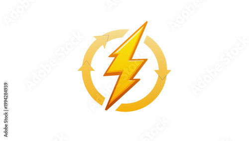 Vibrant Yellow Lightning Bolt within Circular Arrow Rotation Symbol Free Download Vibrant Yellow Lightning Bolt within Circular Arrow Rotation Symbol - GFXLoad