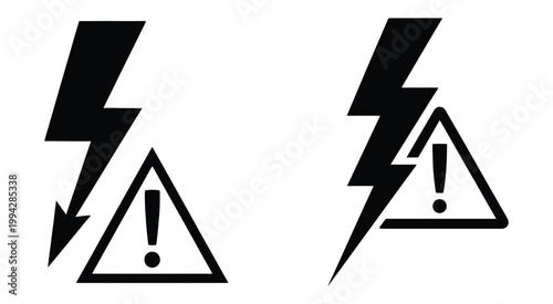 Modern Power Outage Warning Icon with Lightning Bolt Symbol