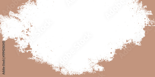 Abstract grunge background design featuring artistic black ink splashes and watercolor paint stains on a dirty vintage paper texture with a splatter border illustration