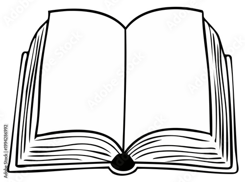 Open Book Illustration with Blank Pages Ready for Text