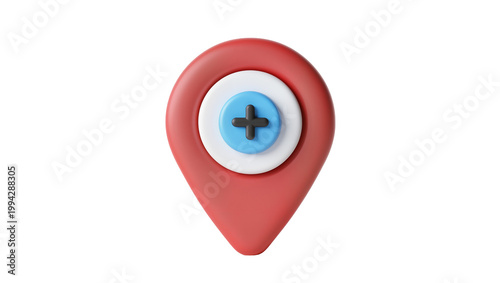 Red Medical Location Marker with Blue Center and White Cross Symbol Free Download Red Medical Location Marker with Blue Center and White Cross Symbol - GFXLoad