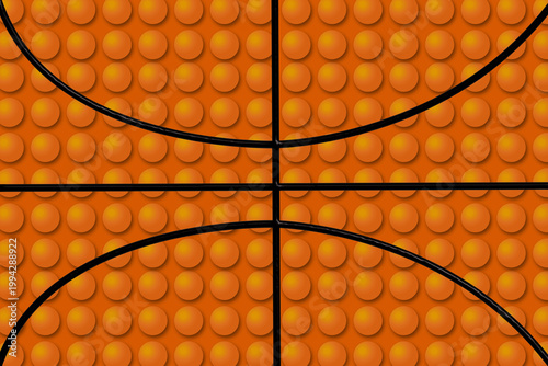 High-quality vector background of a basketball surface with realistic 3D bumpy texture and black ribs. Ideal for sports branding, tournament posters, and basketball-themed graphics.