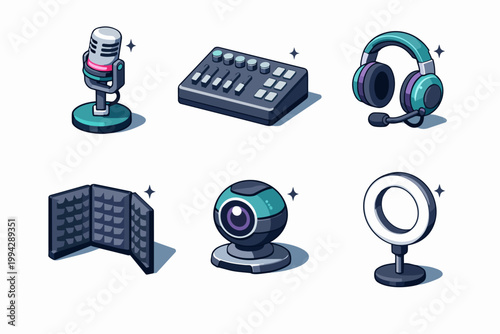 Streaming and podcast toolkit featuring essential broadcast and recording equipment