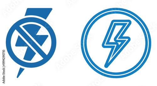 Modern Power Outage Icon with Lightning Bolt for Alert Systems