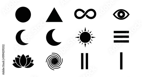 Abstract graphic elements on black background design