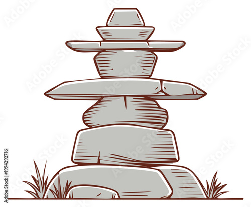 Inukshuk Stone Sculpture Stacked Rocks Traditional Arctic Landmark Landmark Sculpture Art