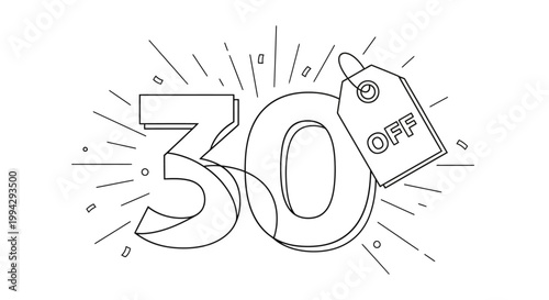 Discount Thirty Percent Off Label.