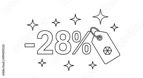 Discount Percentage Shopping Sale Tag.