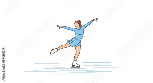 Woman Performing Ice Skating Move.