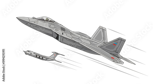 Fighter Jet in Flight Maneuver.