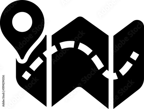 Map shows travel route directions