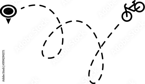 Cyclist follows map route trail