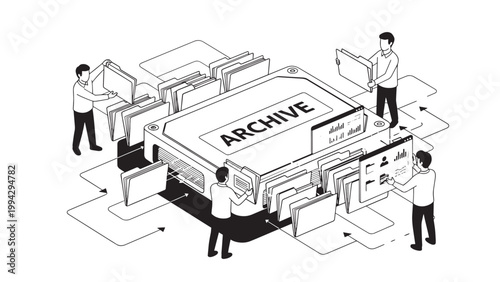 Digital Archive Management with Multiple Users Collaborating on Data Storage.