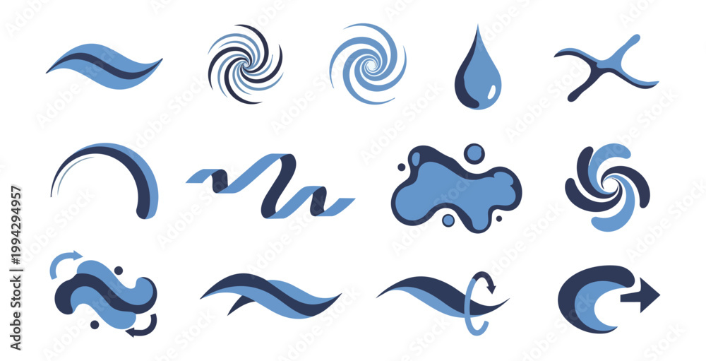 Fototapeta premium Abstract water element graphics on black background