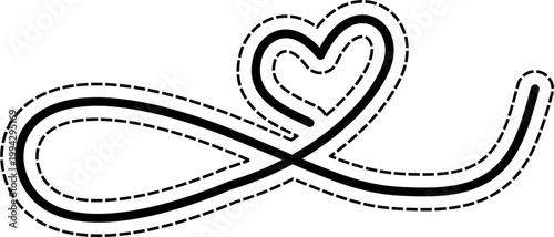 Black heart shaped infinity symbol