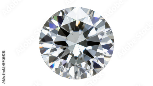 Brilliant Round Cut Diamond Gemstone with Faceted Surfaces