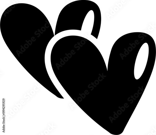 Interconnected Hearts Symbolize Love