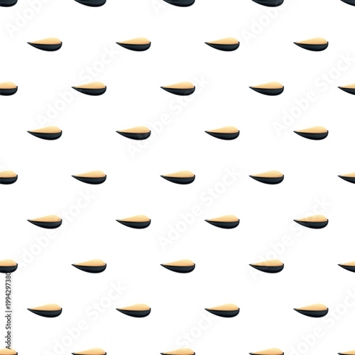 Edible mussels in shell seamless pattern background