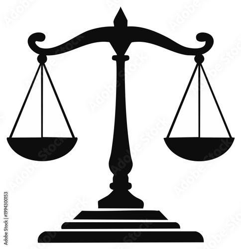 Symbolic balance scale silhouette representing justice law and fairness