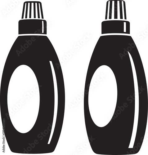 Detergent bottles icon silhouette vector illustration cleaning product