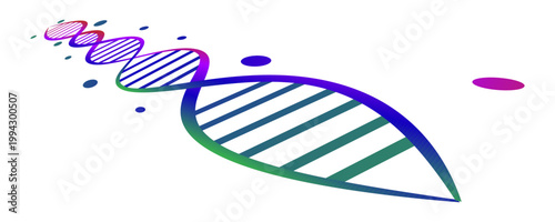 Abstract representation of DNA helix, symbolizing genetics, science, and medical research with vibrant colors and a dynamic, flowing design