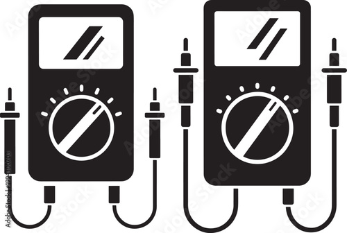 Multimeter icon vector silhouette electrical measurement device