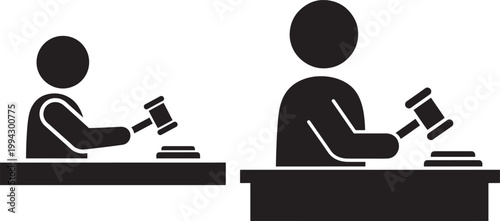 Judge gavel icon silhouette vector