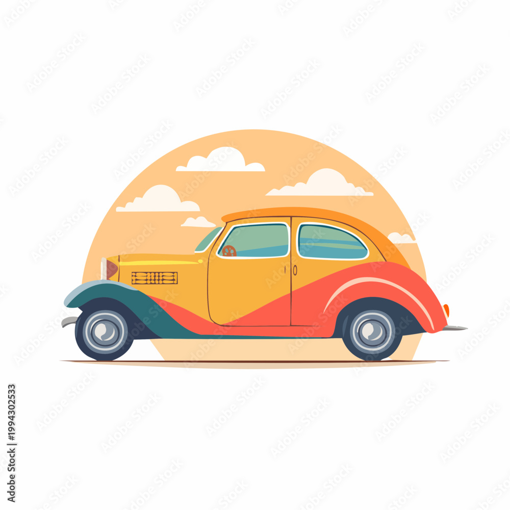Fototapeta premium Vintage Car Illustration