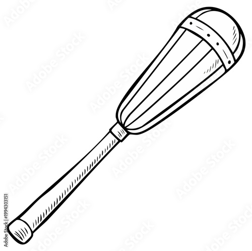 Line drawing of a medieval mace weapon isolated