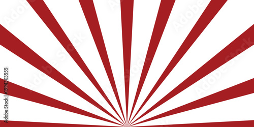 Fotografía Red Rising Sun Rays Background – Abstract Radial Sunburst Vector Pattern