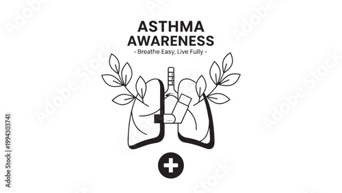 Asthma Awareness Campaign Logo Featuring Hands Holding Leafy Branches.