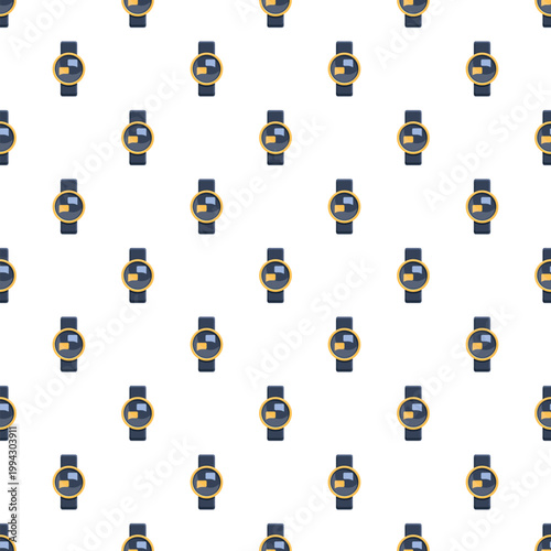 Seamless pattern featuring a grid of small, stylish wristwatches