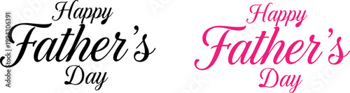 Hand drawn Happy Father’s Day script typography vector illustration.