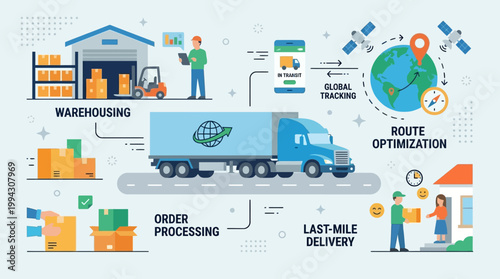 Logistics and supply chain management process.