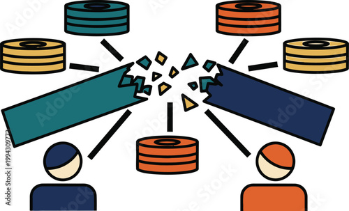 Illustrating the critical concept of broken data links and fragmented collaboration among users