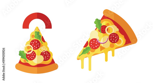 Delicious pizza slices with pepperoni and melting cheese are displayed