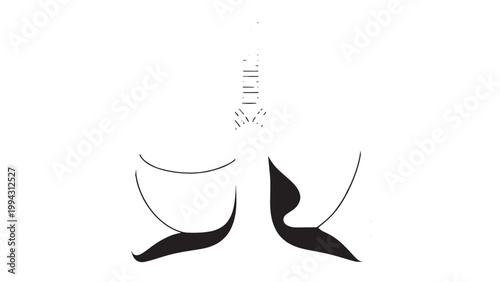 Minimalist Illustration of a Woman Sitting with Crossed Legs and Hand on Head.