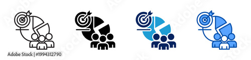 target customers icon set multiple style collection