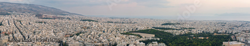 Panoramic view over the Athens from Lycabettus hill, Greece.